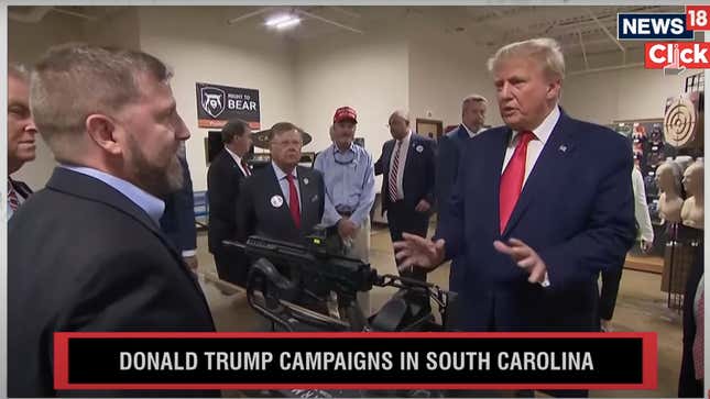 Image for article titled Trump Paid a Visit to Maker of Assault Rifle That Killed 3 People in Racist Shooting